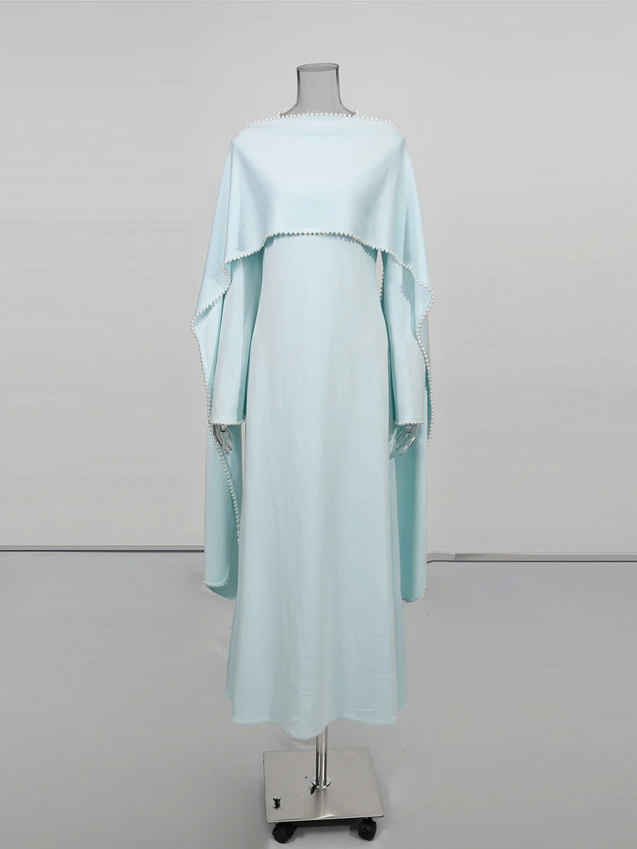 Abaya mit Perlenbesatz