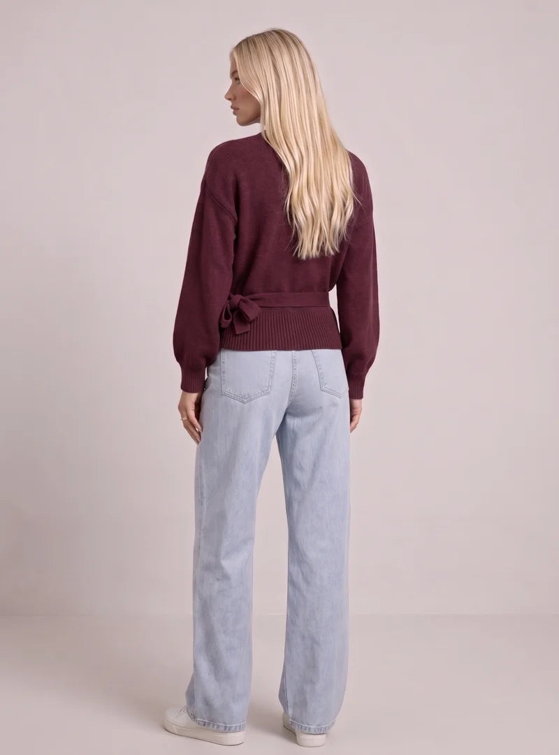 WICKELBLUSE MIT BALLONÄRMELN