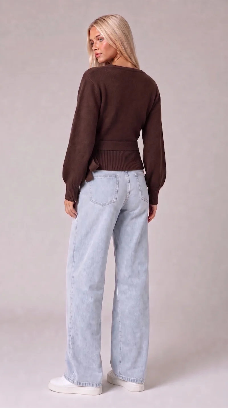 WICKELBLUSE MIT BALLONÄRMELN